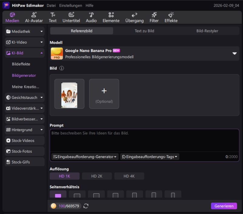 KI Face Swap Bild hochladen – mehrere Referenzbilder hinzufügen