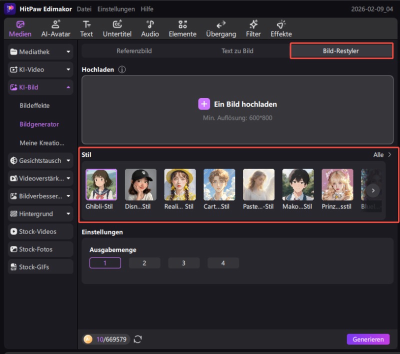 KI Face Swap Stil auswählen – Ghibli, Pixel, 3D Cartoon und mehr