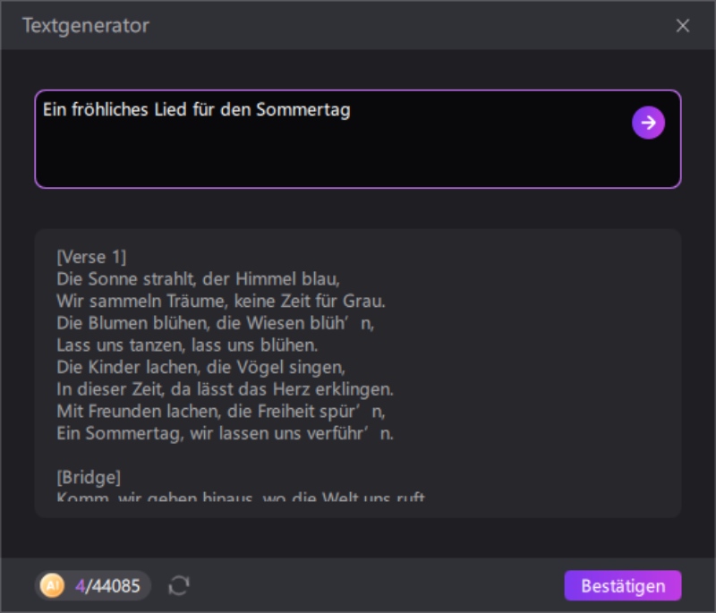 text-zu-musik-textgenerator-ergebnis