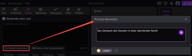 KI-Sound-Eingabeaufforderungsgenerator