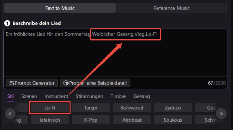 Text-zu-Musik-Feinabstimmung