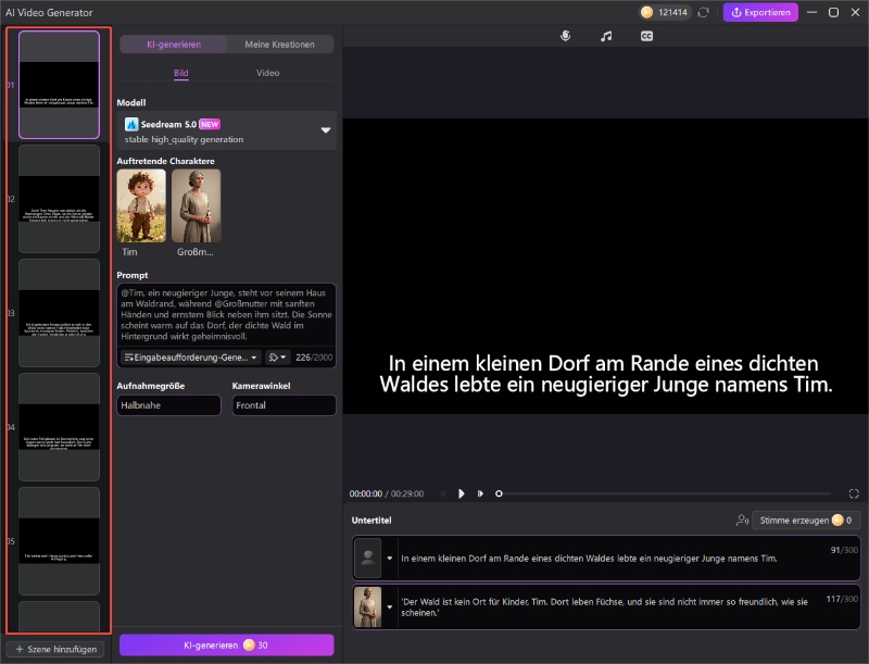 Generierte Szene anzeigen