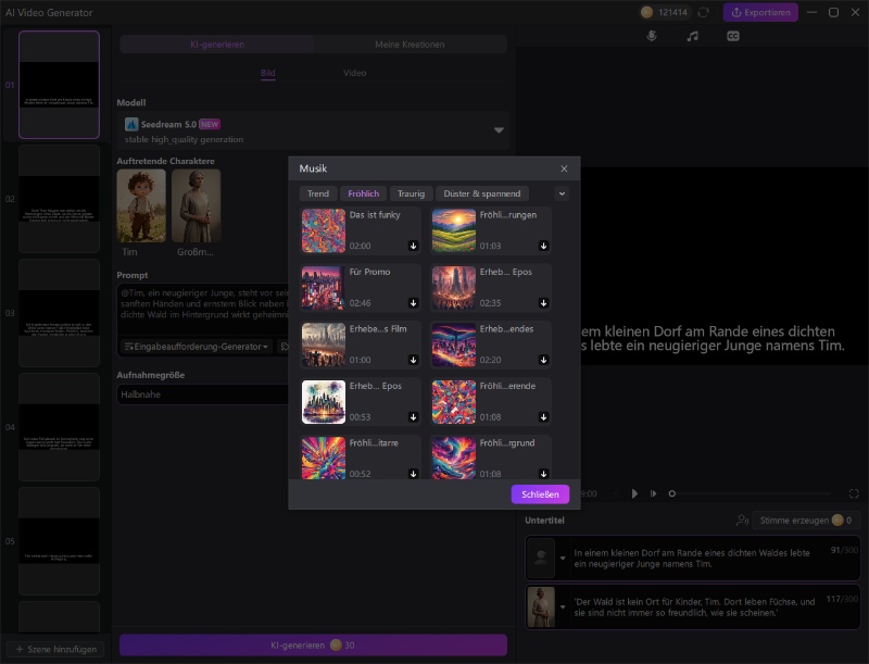 Untertitelstil auswählen