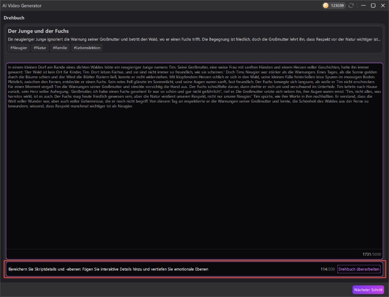 Skript bearbeiten und anpassen