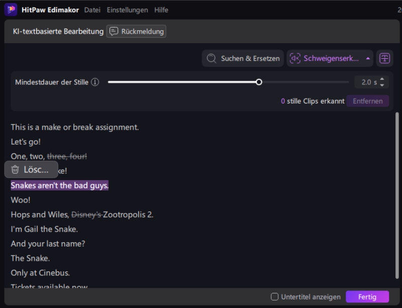 Textbasierte Videobearbeitung Schritt 10