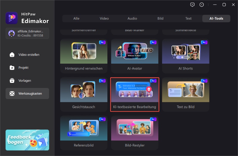 text based editing ai tool
