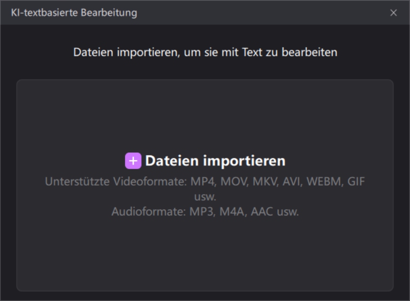 Textbearbeitung Datei importieren