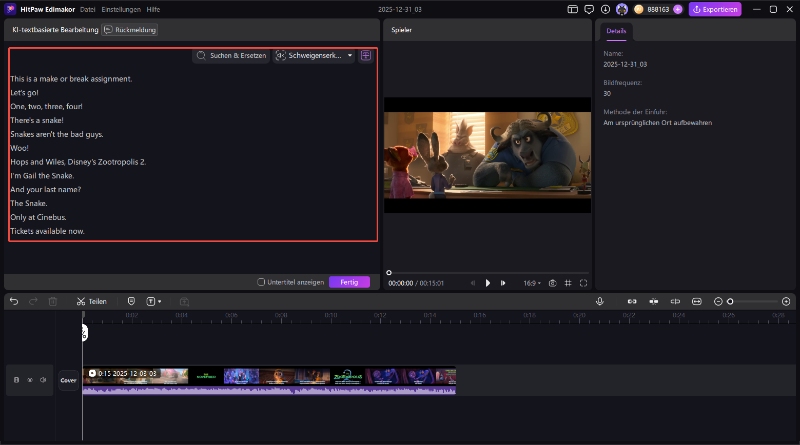 Textbearbeitung Generierung