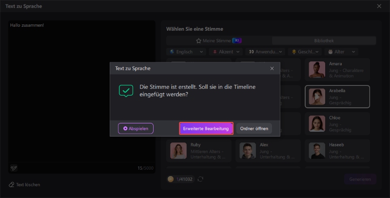 HitPaw EdiMakor Text-to-Speech-Anleitung - Erfolgreich konvertieren
