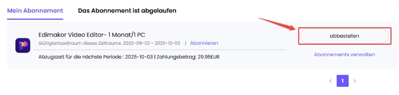 Cancel Unterschrift